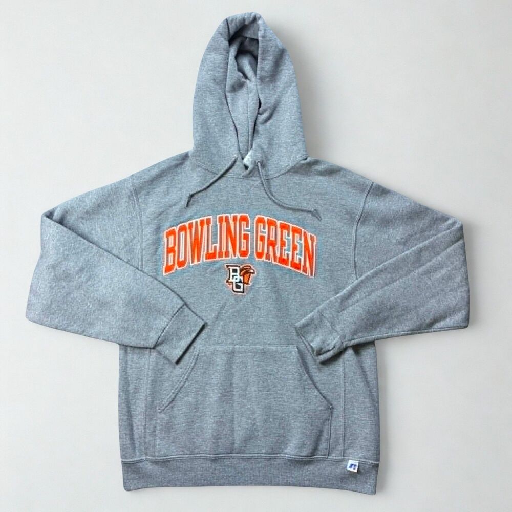Russell Athletic Bowling Green Falcons Hoodie Mens Medium Gray Pullover EUC